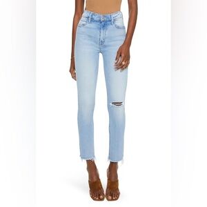 NEW Mother Denim The Mid Rise Dazzler Ankle Fray in Hopeless Romantic 28